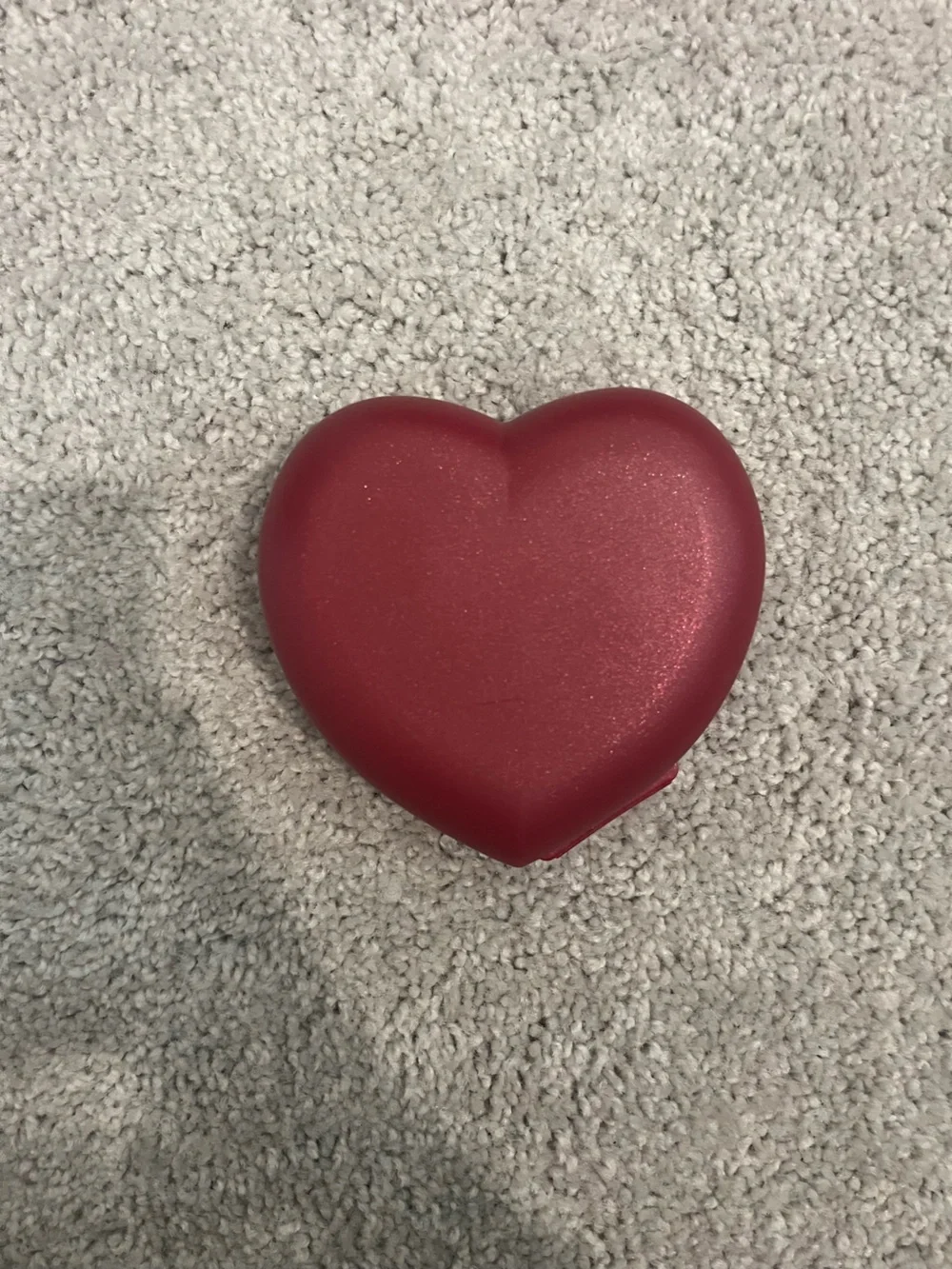 Tupperware brand sparkly Red heart-shaped container with glittery finish #heart